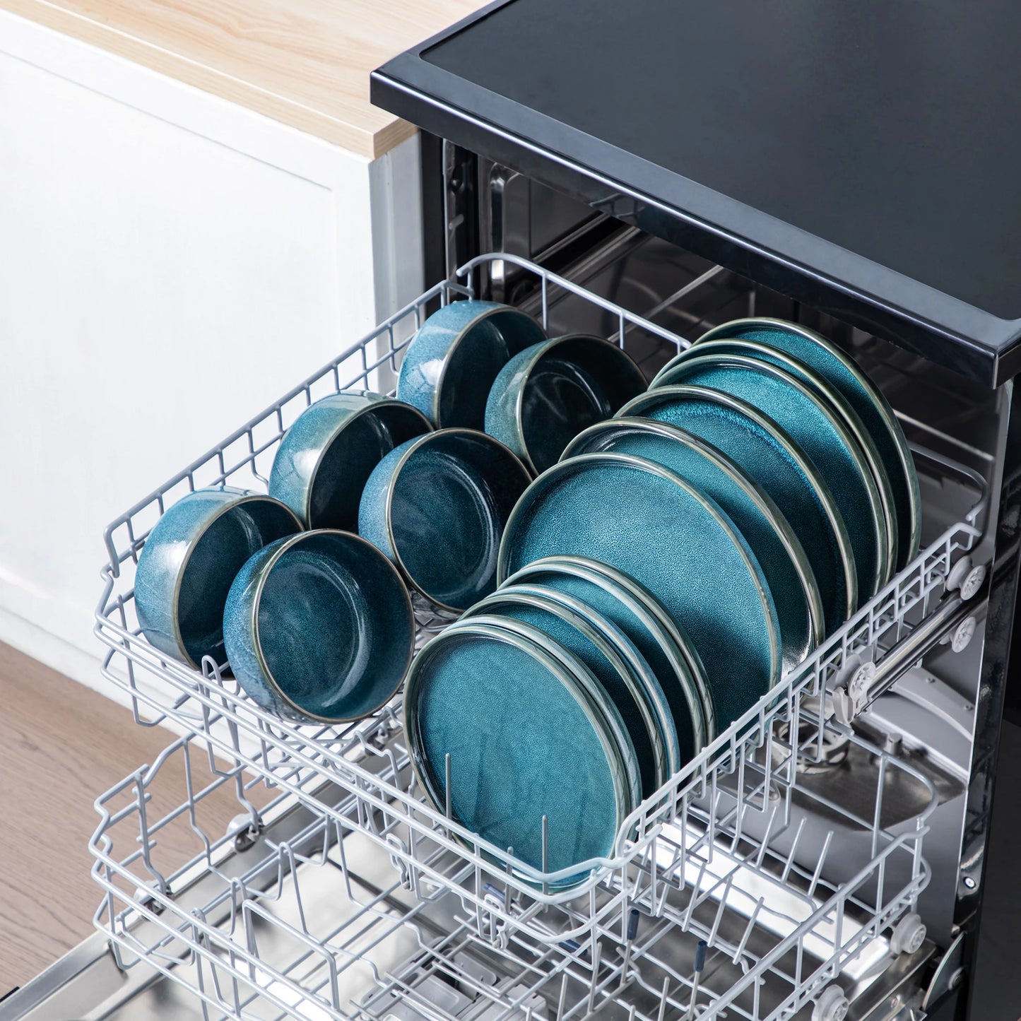 Vajilla Cerámica Azul de Diseño Artesanal 36 piezas