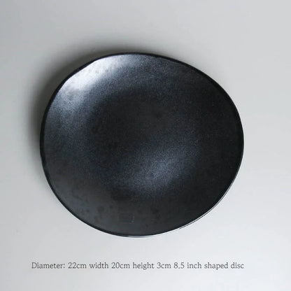 Vajilla Minimalista Cerámica Negro Mate