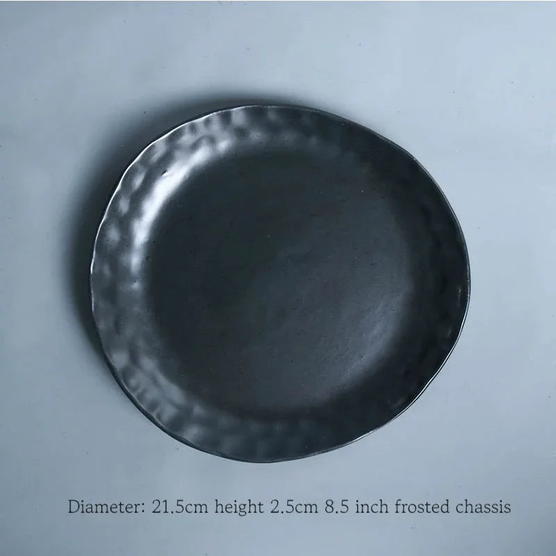 Vajilla Minimalista Cerámica Negro Mate