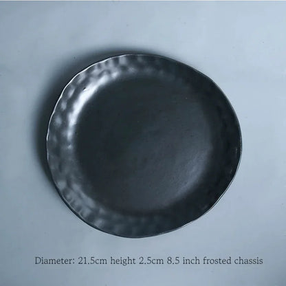 Vajilla Minimalista Cerámica Negro Mate