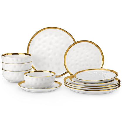 Vajilla de Porcelana y Oro 24 piezas