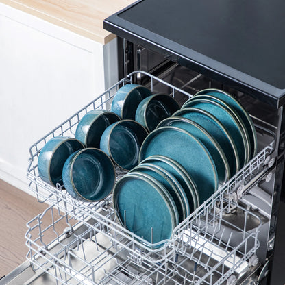 Vajilla Cerámica Azul de Diseño Artesanal 36 piezas