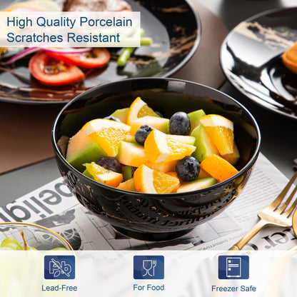 Vajilla de Porcelana Mármol Negro