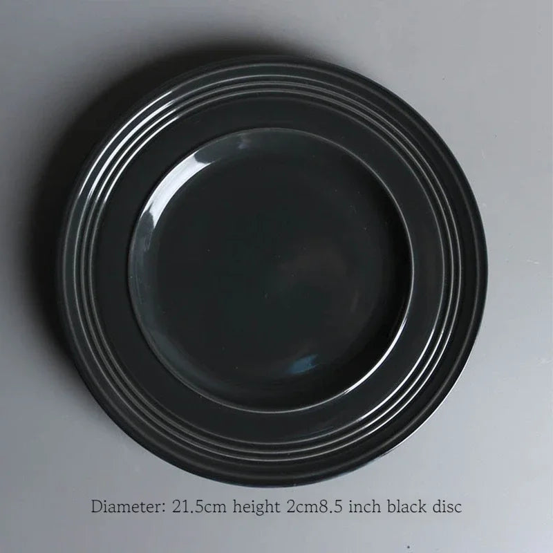 Vajilla Minimalista Cerámica Negro Mate