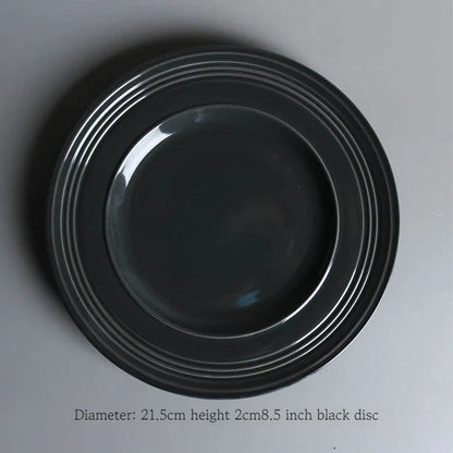 Vajilla Minimalista Cerámica Negro Mate