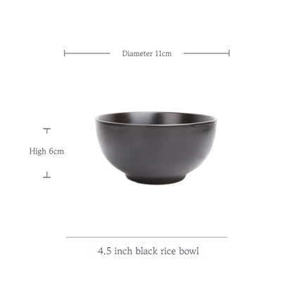 Vajilla Minimalista Cerámica Negro Mate