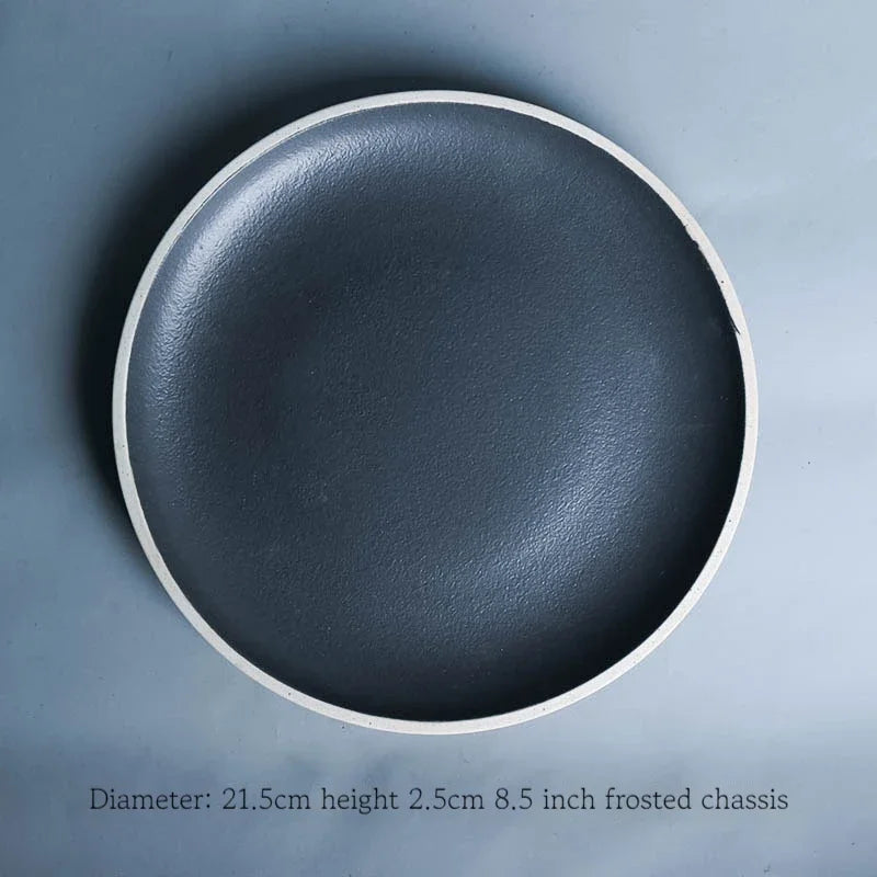 Vajilla Minimalista Cerámica Negro Mate